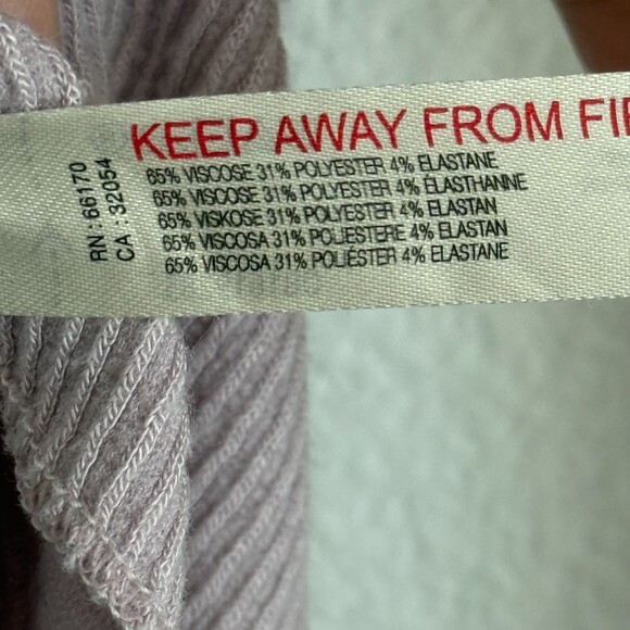 Intimately Free People Purple Ribbed Crop Top Boho Chic Long Sleeve Henley Cozy - Picture 6 of 7